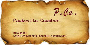 Paukovits Csombor névjegykártya